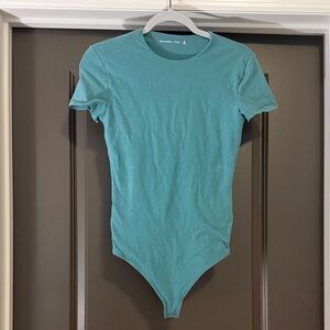 Abercrombie Teal Short Sleeve Bodysuit